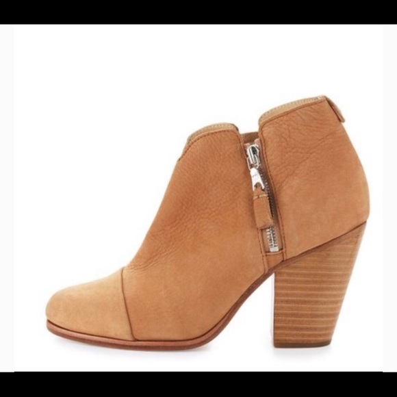 Rag & Bone Margot camel cap toe suede nubuck ankle bootie size 37.5 - Picture 14 of 14